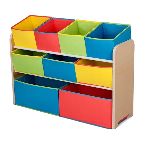 Delta Organizador de juguetes de lujo multicolor con contenedores de almacenamiento Contenedores de colores naturales/primarios