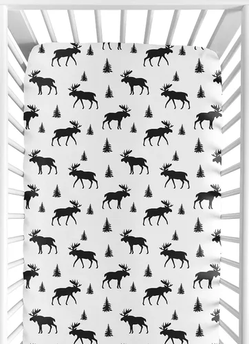 Miniatura 8 de Sábana bajera ajustable para cuna para bebé o niño pequeño en blanco y negro para colección de parches rústicos por Sweet Jojo Designs flecha negra