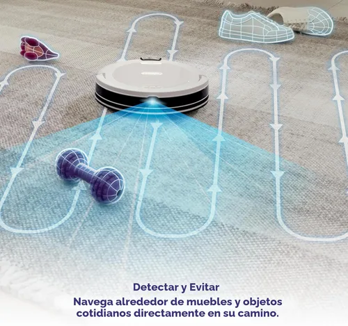Miniatura 5 de Aspiradora robot Shark Navigator con navegación SmartPath y cepillo autolimpiable, potente succión, para alfombras y suelos duros, blanca, AV2120