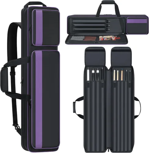 Miniatura 9 de Estuche para Taco de Billar 4x5, Funda de Transporte para Taco de Billar Suave Acolchada Bolsa para Palos de Billar con Múltiples Bolsillos para 4
