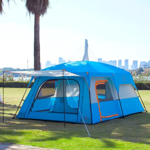 Miniatura 7 de KTT Extra Large Tent 10-12-14 Person(Style-B),Family Cabin Tents,2 Rooms,3 Doors and 3 Windows with Mesh,Straight Wall,Waterproof,Double Layer,Big