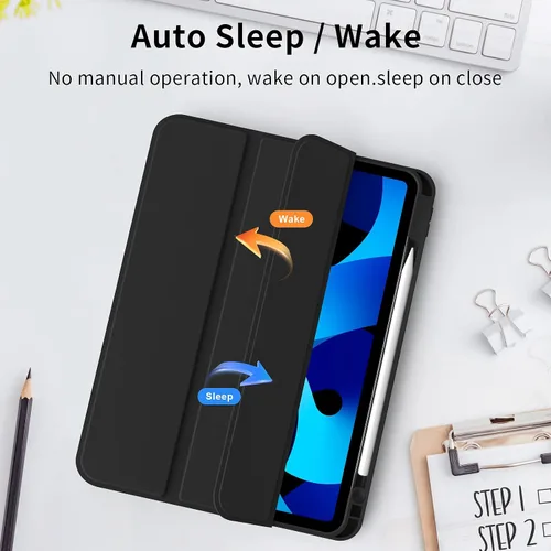 Miniatura 5 de Funda para iPad Air de 11 pulgadas M3/M2 (2025/2024), iPad Air 5/4 (2022/2020 5ª/4ª generación de 10.9 pulgadas) con soporte para lápiz, soporte