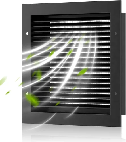 Miniatura 18 de Rejillas de ventilación de pared de 8 pulgadas de ancho x 8 pulgadas de alto, rejillas de ventilación Hon&Guan de aleación de aluminio a dos aguas