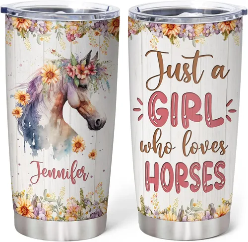 Miniatura 12 de Hyturtle Regalos personalizados para los amantes de los osos – Just A Girl Who Loves Bears - Vaso de acero inoxidable con nombre personalizado de 20