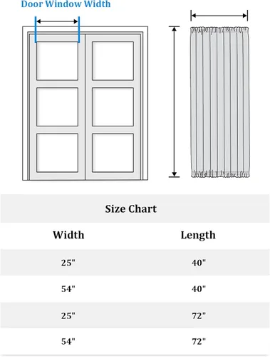 Miniatura 6 de Cortinas opacas de Navidad para puerta francesa, de vidrio, para puerta delantera, trasera, puerta de patio, aislamiento térmico, con bolsillo