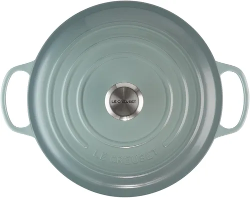 Miniatura 2 de Le Creuset Horno holandés redondo de hierro fundido esmaltado, 7.25 cuartos de galón, Sal marina Sea Salt