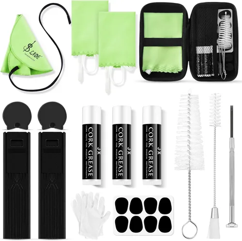 Miniatura 11 de Boao - Kit de limpieza de clarinete de 23 piezas, set de accesorios todo en uno con hisopo, cajas de cañas, grasa de corcho y reposapulgares, kit