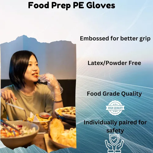 Miniatura 5 de HYGYNX Disposable Table Top Poly Gloves, Individually Wrapped Gloves Food Handling Gloves, Dining Gloves