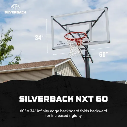 Miniatura 2 de Silverback NXT. Canasta de baloncesto en tierra de 152 cm con tablero de altura ajustable y diseño QuickPlay NXT 60
