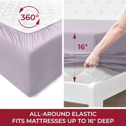 Miniatura 3 de Mellanni Juego de sábanas Queen + juego de funda de edredón Bundle&Save - Ropa de cama de lujo de hotel - El paquete incluye: juego de sábanas de 4