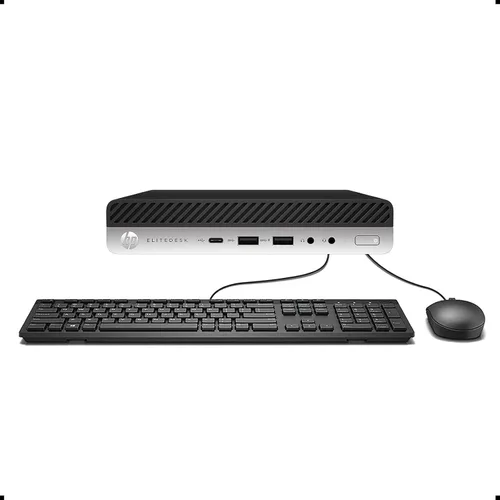 HP Elitedesk 800 G3 Mini Business Desktop (Intel Quad Core i5-6500T, 16 GB DDR4 RAM, 512 GB SSD) Type-C, DisplayPort, WiFi, WiFi, Ethernet, teclado
