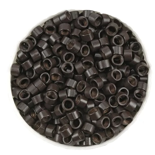 Miniatura 5 de Cuentas de microanillo de rosca de rosca no silicona para extensiones de cabello, 5 colores opcionales (1000 unidades, negro)
