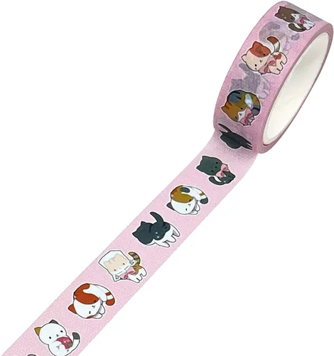 Miniatura 2 de allydrew Cinta adhesiva Washi, 0.591 in x 5M, gatitos juguetones