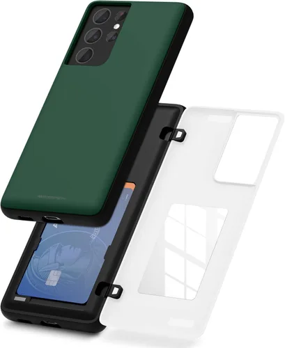 Miniatura 22 de GOOSPERY Funda tipo cartera para Samsung Galaxy S22 Ultra, [tarjetero] parachoques magnético de puerta con cierre automático, cubierta protectora