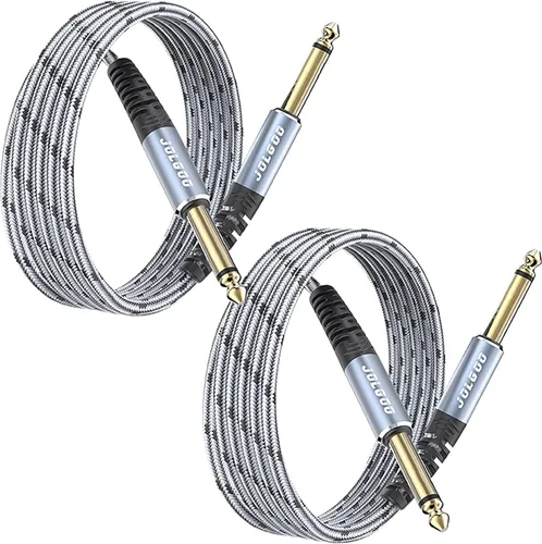 Miniatura 13 de JOLGOO Cable de guitarra de 1/4 de pulgada, cable de 20 pies recto a ángulo recto de 1/4 de pulgada 0.250 in, cable de instrumento de teclado