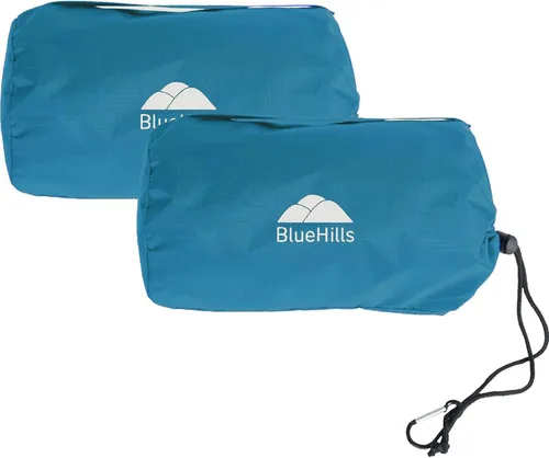 BlueHills Mantas de Viaje Ultra Compactas para Dos con Estuche de Transporte Portátil Estuche Mantas de Avión Grandes de Felpa Suave Premium Paquete