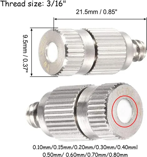 Miniatura 5 de Boquillas de nebulización, rociadores de patio para refrigeración al aire libre, sistema de enfriamiento por nebulización, cabezal rociador