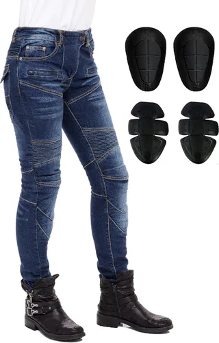 Miniatura 8 de Skylinewears Women's Reinforced Motorcycle Riding Jeans Biker Racing Pants with Aramid Lining and Removable Padding