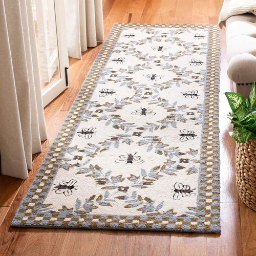 Miniatura 18 de SAFAVIEH Chelsea Collection - Alfombra decorativa de 1 pies 8 pulgadas x 2 pies 6 pulgadas, color negro, lana de campo francesa enganchada a mano