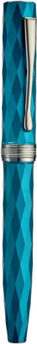 Miniatura 2 de HONG DIAN N11 Pluma estilográfica, punta extrafina suave recubierta de titanio en color negro, diseño geométrico azul pavo real y rombo con estuche