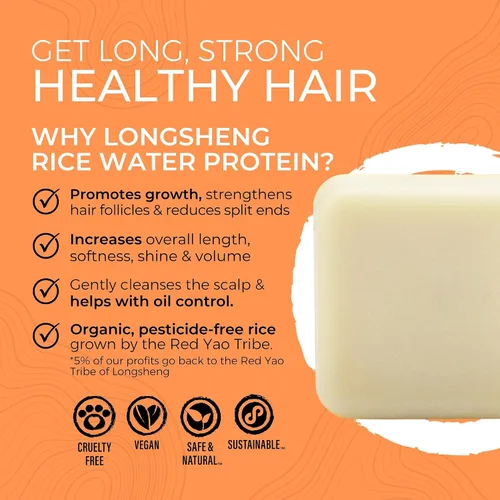 Miniatura 2 de Viori Citrus Yao - Barra de acondicionador hecha con agua de arroz, acondicionador orgánico totalmente natural hecho a mano