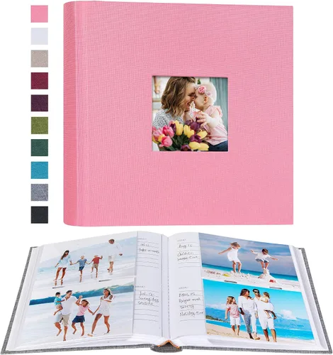 Miniatura 43 de Mublalbum Álbum de fotos de 4 x 6 pulgadas, 300 fotos, cubierta de lino con áreas de notas, libro de fotos para boda, familia, bebé y vacaciones