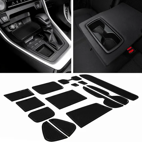 JDMCAR Accesorios de revestimiento compatibles con Toyota RAV4 2019-2024 2025 y RAV-4 Prime 2021-2025, soporte de tazas de ajuste personalizado,