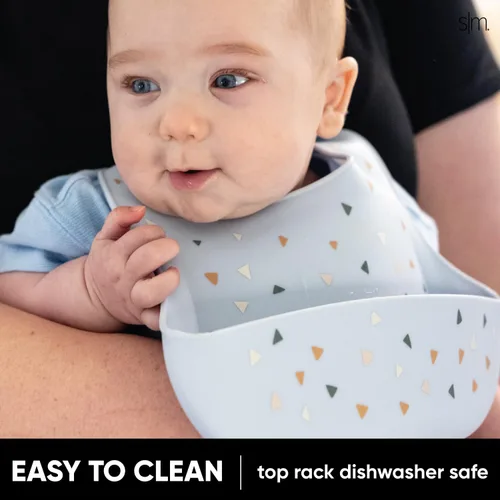 Miniatura 5 de Simple Modern Babero de silicona Babero de comida para niños pequeños Lavanda (Lavender Mist)
