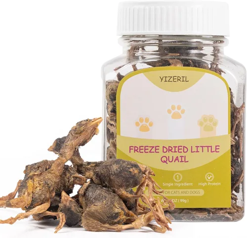 Miniatura 12 de Mezcla de carne liofilizada 5 en 1 para perros y gatos – Pollo, pato, salmón, yema de huevo e hígado, ingredientes naturales para mascotas, sin