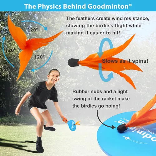 Miniatura 2 de Goodminton - El juego de raquetas más fácil del mundo: un divertido juego de paleta para interiores y exteriores durante todo el año para niños