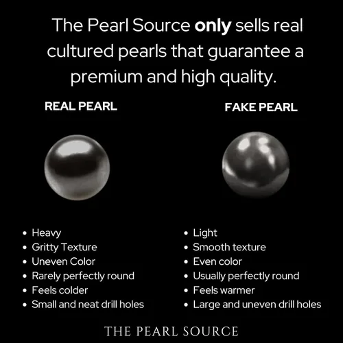 Miniatura 5 de THE PEARL SOURCE 14K Gold 9-11mm AAAA Quality Round Genuine Silver White Tahitian South Sea Cultured Pearl Necklace in 16" Choker Length for Women