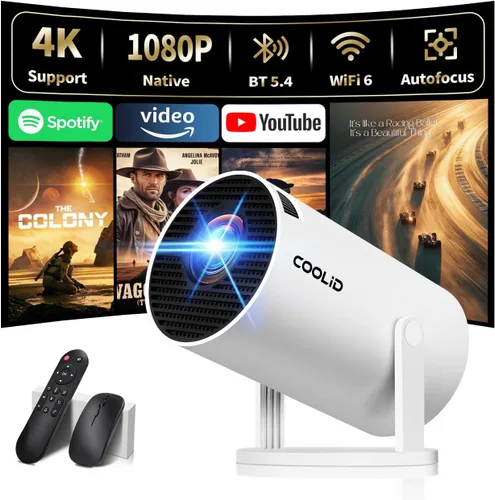 Miniatura 14 de [Aplicaciones integradas y actualización 2025] Mini proyector compatible con 4K 1080P Auto Keystone 270° giratorio con WiFi 6 y Bluetooth 5.4