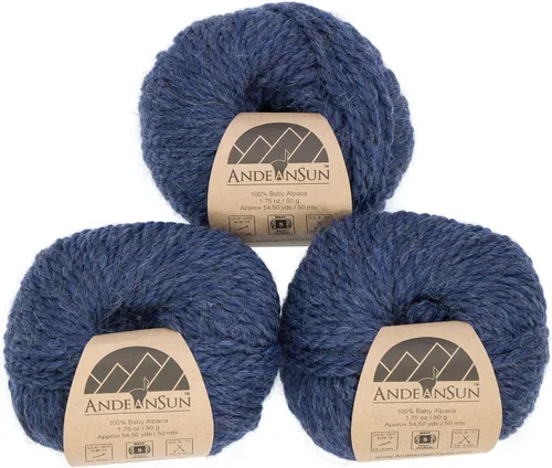 Miniatura 11 de (Juego de 3) Ovillos 100% de lana de alpaca bebé #1, DK #3, Worsted #4, Bulky #5 (150 gramos / 5.29 onzas en total), lujosos, acogedores y suaves