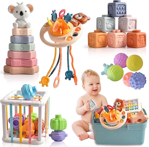 Juguete de actividad: actividades sensoriales para niños pequeños y niños, juguetes para bebés de 6 a 18 meses, juguetes Montessori para bebés de 1