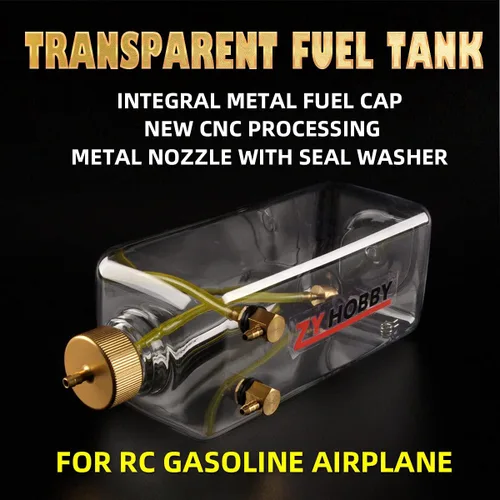 Miniatura 7 de ZYHOBBY Tanque de combustible RC 1000ML, botella de combustible de gas RC con plástico transparente para modelo de avión RC en EE. UU
