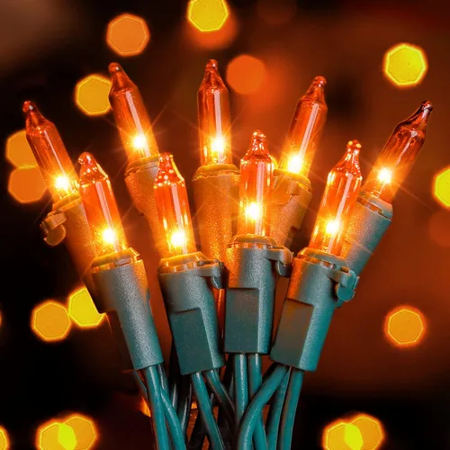 Miniatura 25 de Hopolon Mini Luces en Cadena Rojas de Navidad 2 Juegos de 50 Unidades 13 Pies Bombillas Incandescentes Mini Luces en Cadena Impermeables para Rojo