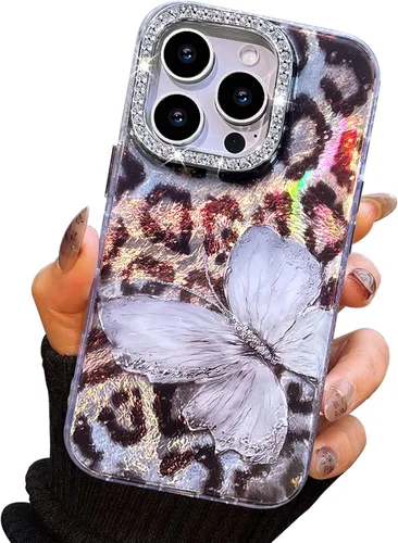 Miniatura 21 de I-MGAE-IN-AR Funda compacta para iPhone 11, diseño de mariposa, marco de protección de lente de cámara con diamante 3D, bonitas fundas protectoras