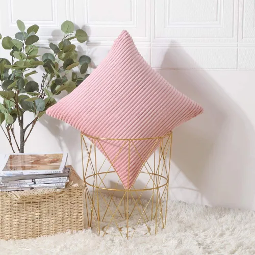 Miniatura 292 de Artscope Fundas de Almohada de Pana a Rayas Acogedoras Súper Suaves Decorativas Cuadradas Fundas de Cojín para Sofá Sillón Dormitorio Decoración