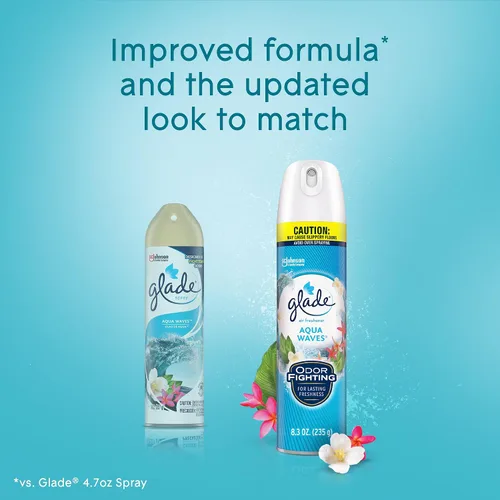 Miniatura 9 de Glade Ambientador en aerosol para habitación que combate el olor, Aqua Waves, 8.3 onzas, 2