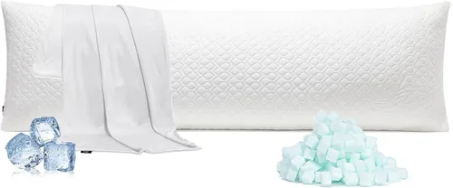 Miniatura 15 de Rainmr Almohada de Cama Tamaño Queen para Dormir de Espuma Viscoelástica Triturada con Altura Ajustable y Funda de Almohada Lavable Refrescante