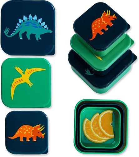 Miniatura 11 de Wildkin Juego de 3 recipientes de comida anidables para niños, apilables, herméticos y sin BPA, aptos para lavavajillas, para la escuela y viajes