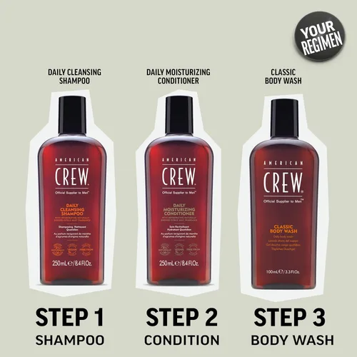 Miniatura 6 de American Crew Champú para hombres, limpiador diario, derivado de forma natural, fórmula vegana, fragancia de menta cítrica, 8.45 onzas líquidas