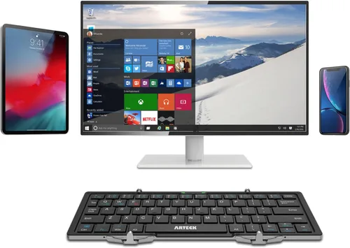 Miniatura 7 de Arteck Teclado Bluetooth plegable, mini teclado inalámbrico plegable portátil para iOS iPad de 10.2 pulgadas, Pro, Air, 9.7 pulgadas, Mini, Android