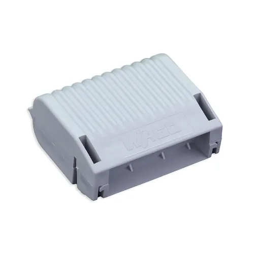 207-1432 | WAGO Gelbox para conectores de la serie 221 | Protección de humedad | Certificado IPX8 | 10 AWG | Gris, carcasa sin etiquetas | Mediano |
