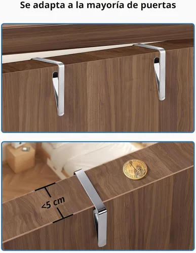 Miniatura 9 de JARLINK Organizador de almacenamiento sobre la puerta, organizador de puerta colgante de 5 estantes con 5 bolsillos de gran capacidad, anti