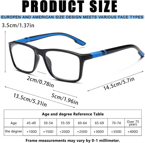 Miniatura 2 de Viseng Gafas de lectura con bloqueo de luz azul para mujeres y hombres con filtro antideslumbrante (2 unidades, 1.5 unidades)