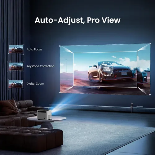 Miniatura 4 de [Enfoque automático y soporte Keystone/4K] Proyector inteligente YABER U11 con aplicaciones integradas y Wi-Fi 6, altavoces estéreo duales