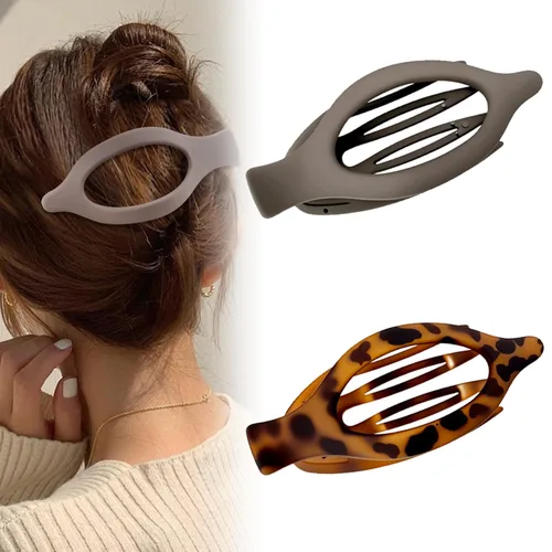 Miniatura 19 de Pinzas planas para el cabello para mujeres, pinzas de garra planas y pinzas de pico de pato para cabello grueso o delgado, accesorios de peinado