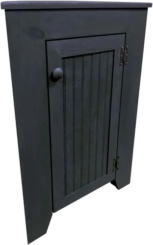 Miniatura 7 de Armario de esquina de madera maciza con puerta (salvia vieja)