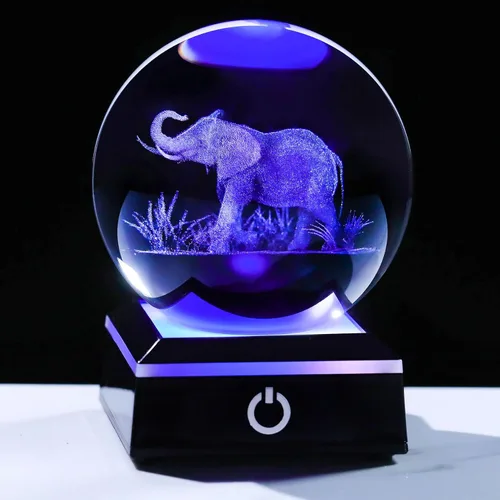 Miniatura 19 de Bola de cristal 3D, tortuga marina, regalos para mujeres y hombres, adorno de globo de nieve con base LED, luz nocturna, figuras de decoración